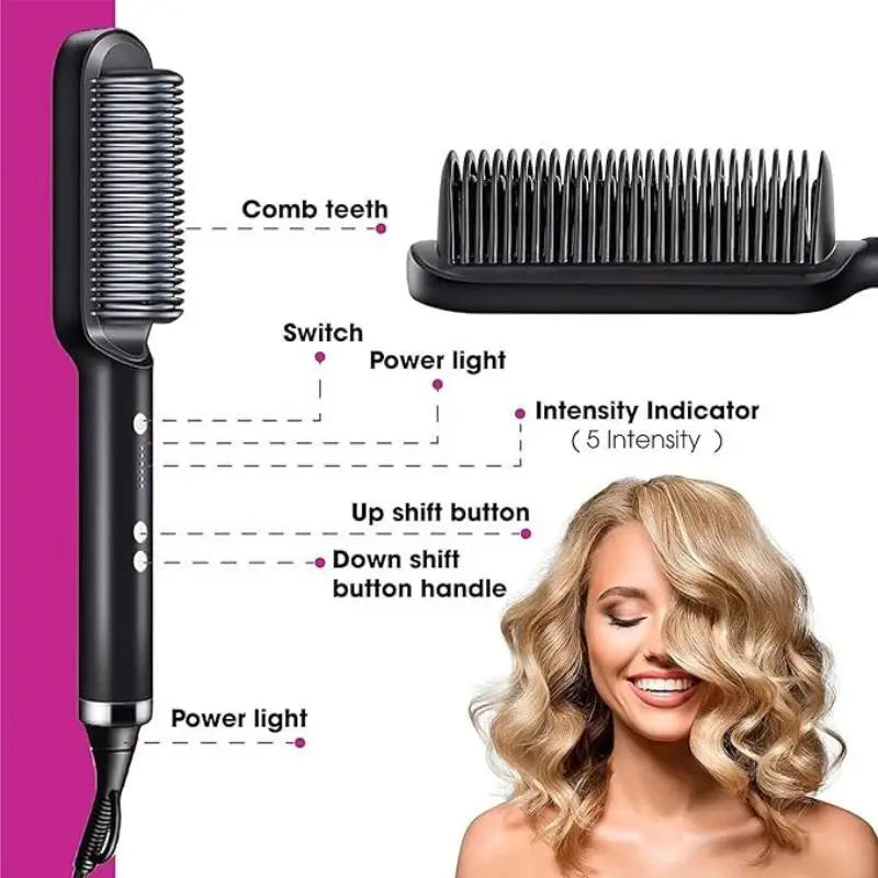 Escova modeladora 5 in 1 Bivolt - Alisa, Hidrata, Modela, Anti-Frizz